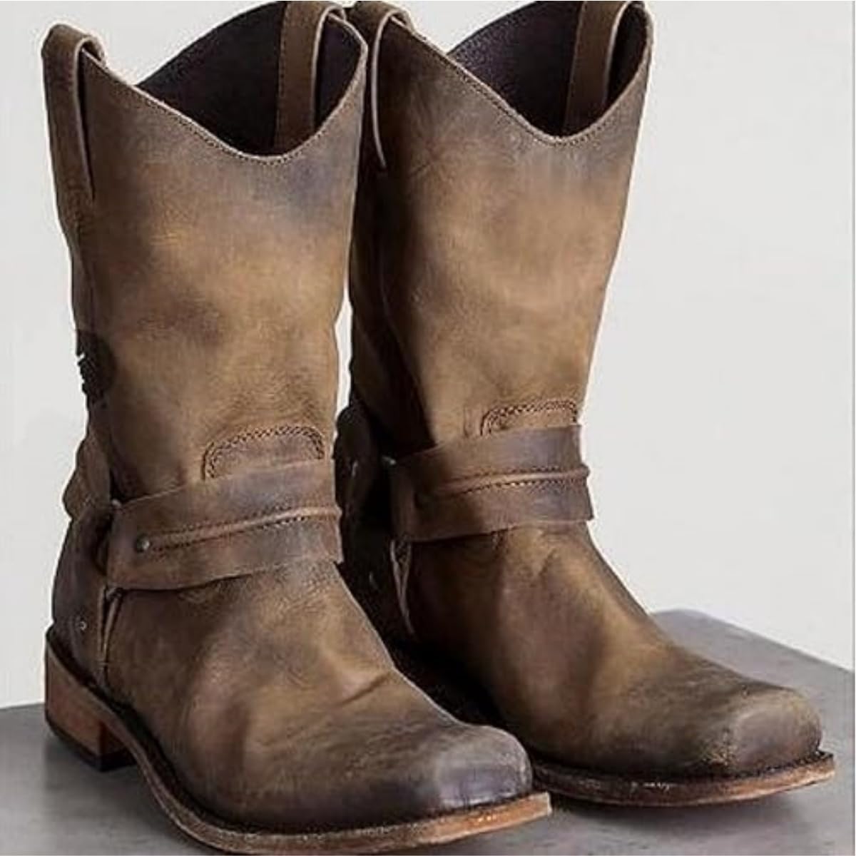 TangDao Stivali da Uomo Cowboy Western Stivali da Uomo in Pelle Vintage Autunno-Inverno