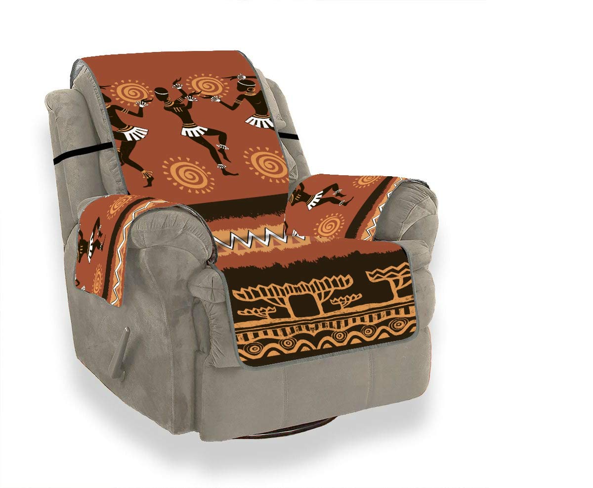 ENEVOTX Silhouette Africans Dancing Africans Aborigines Couch Sofa Cushions Foldable Sofa Cover Slipcover for Recliner Chair for 21" Sofa Protect from Kids, Dogs and Pets