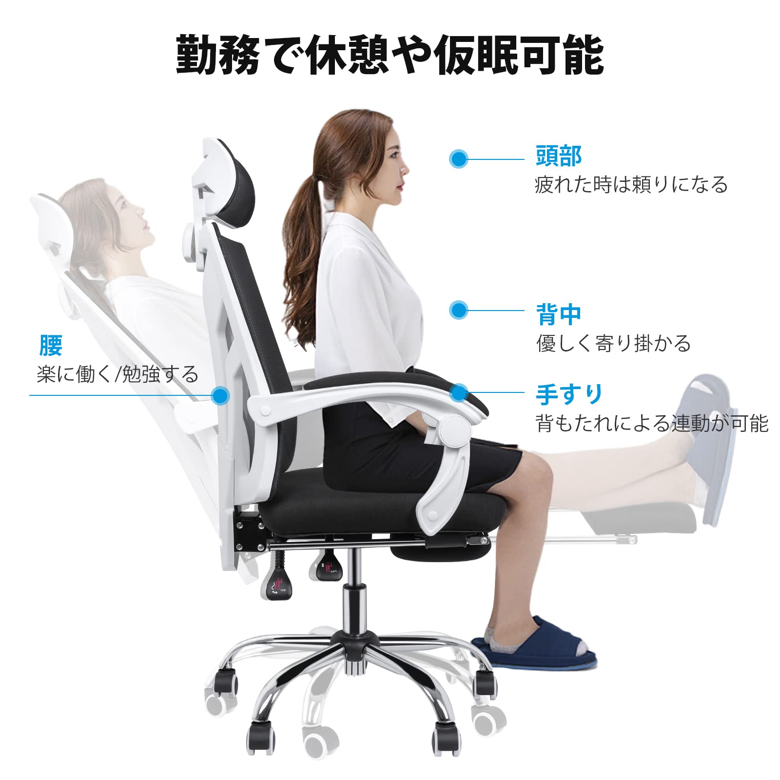 Amazon.co.jp: オフィスチェア office chair デスクチェア 人間工学 