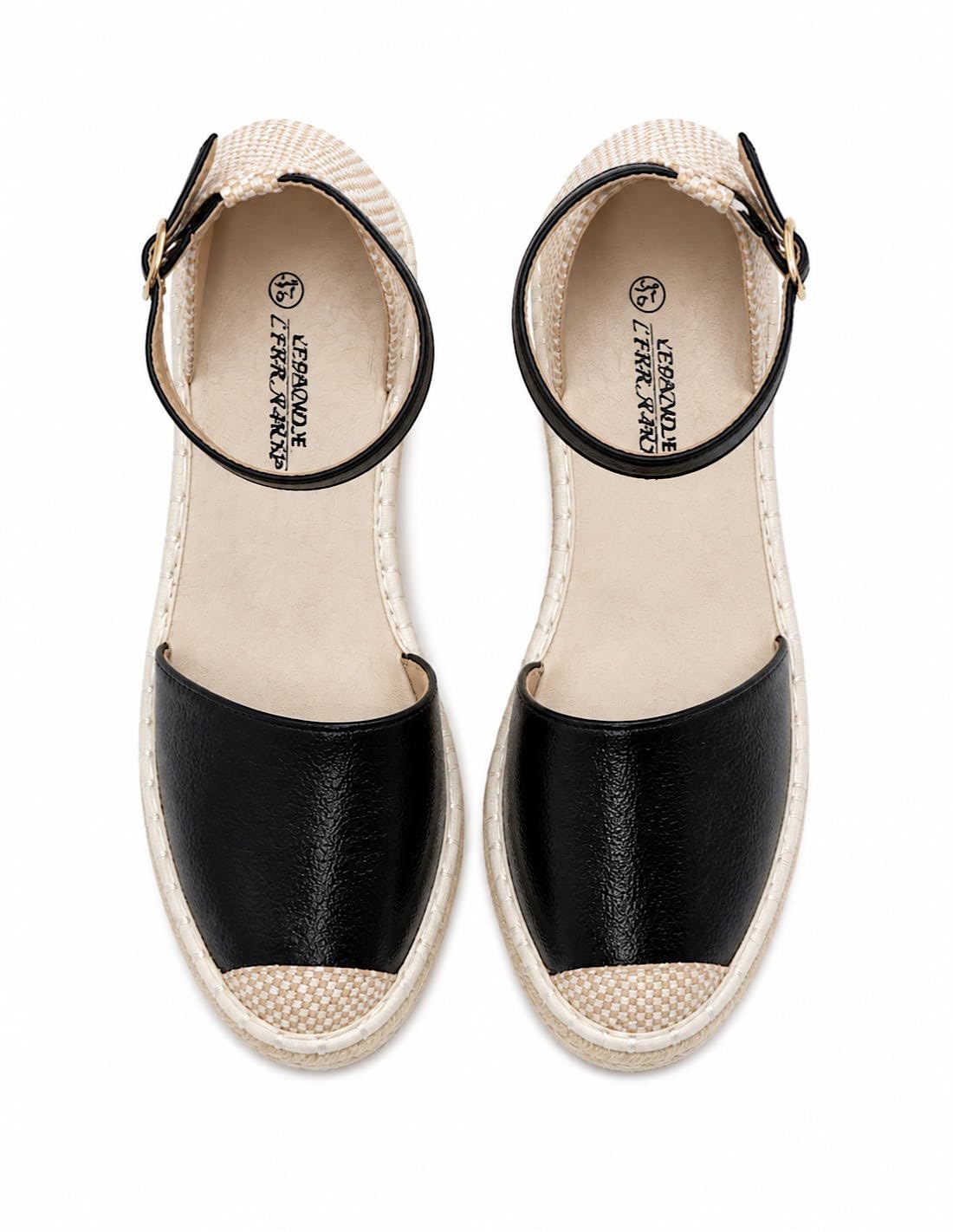 Espadrilles Femme Compensées Confortables 6 cm – Sandales Été Élégantes en Toile & Corde avec Bride Cheville