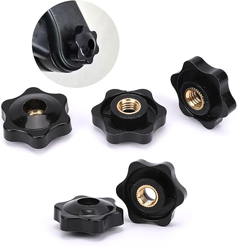 Miniatura 5 de Mozeat Lens Paquete de 10 pomos de estrella de 14 de pulgada, 20 cabezas hexagonales roscadas hembra, pomos de sujeción a través de la perilla de