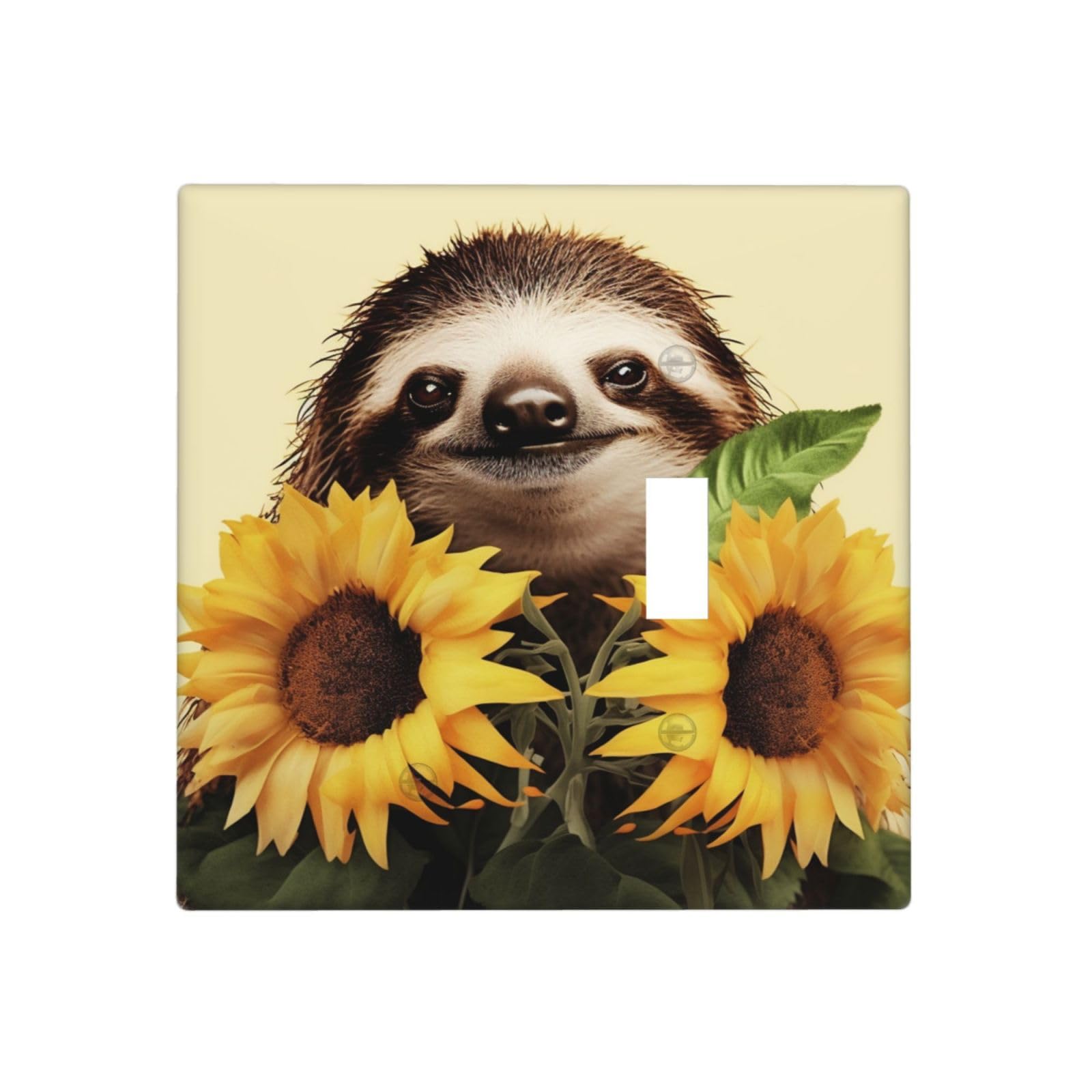 Decorator Wall Plate 2 Gang Light Switch Covers Sloth Sunflower Wallplate Double Toggle Switch Plate Mid-size Electrical Outlet Covers Decorative Wall Switch Plate Cover