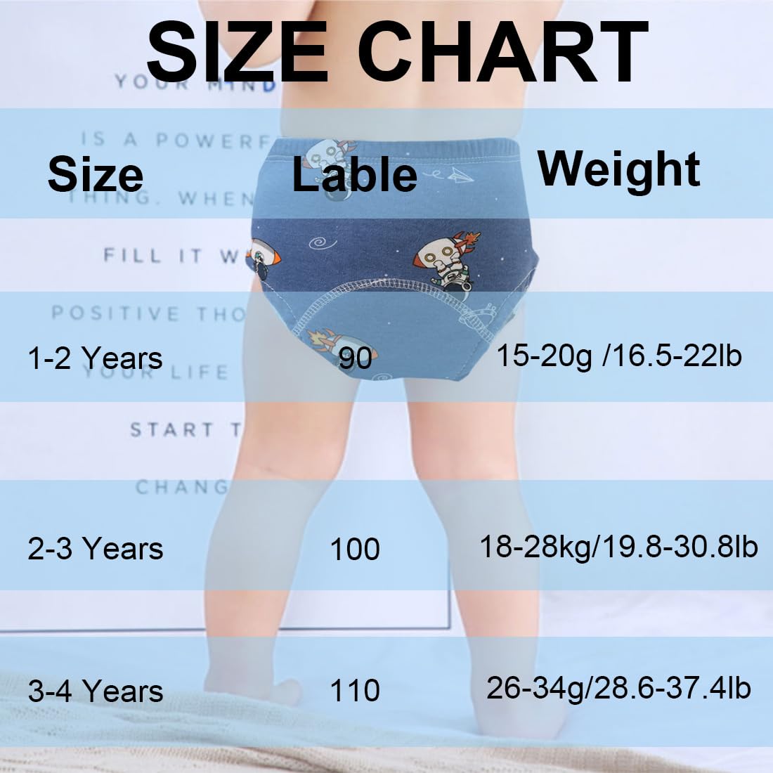 3 Pezzi Mutandine di Apprendimento, Pantaloni da Vasino, Mutandine di Apprendimento Bimbi Bambini Cotone Assorbente Impermeabile, per Bambini