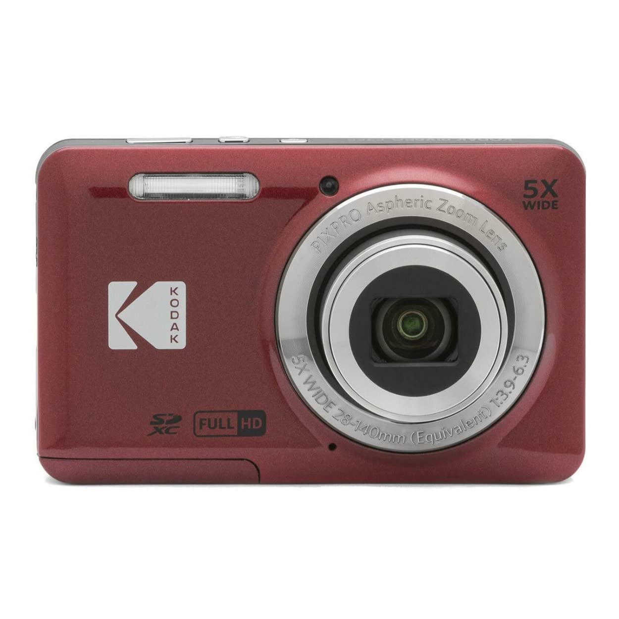 Kodak FZ55 コンパクトデジタルカメラ レッド Kodak PIXPRO Friendly Zoom FZ55 Digital Camera (Red) Bundle with