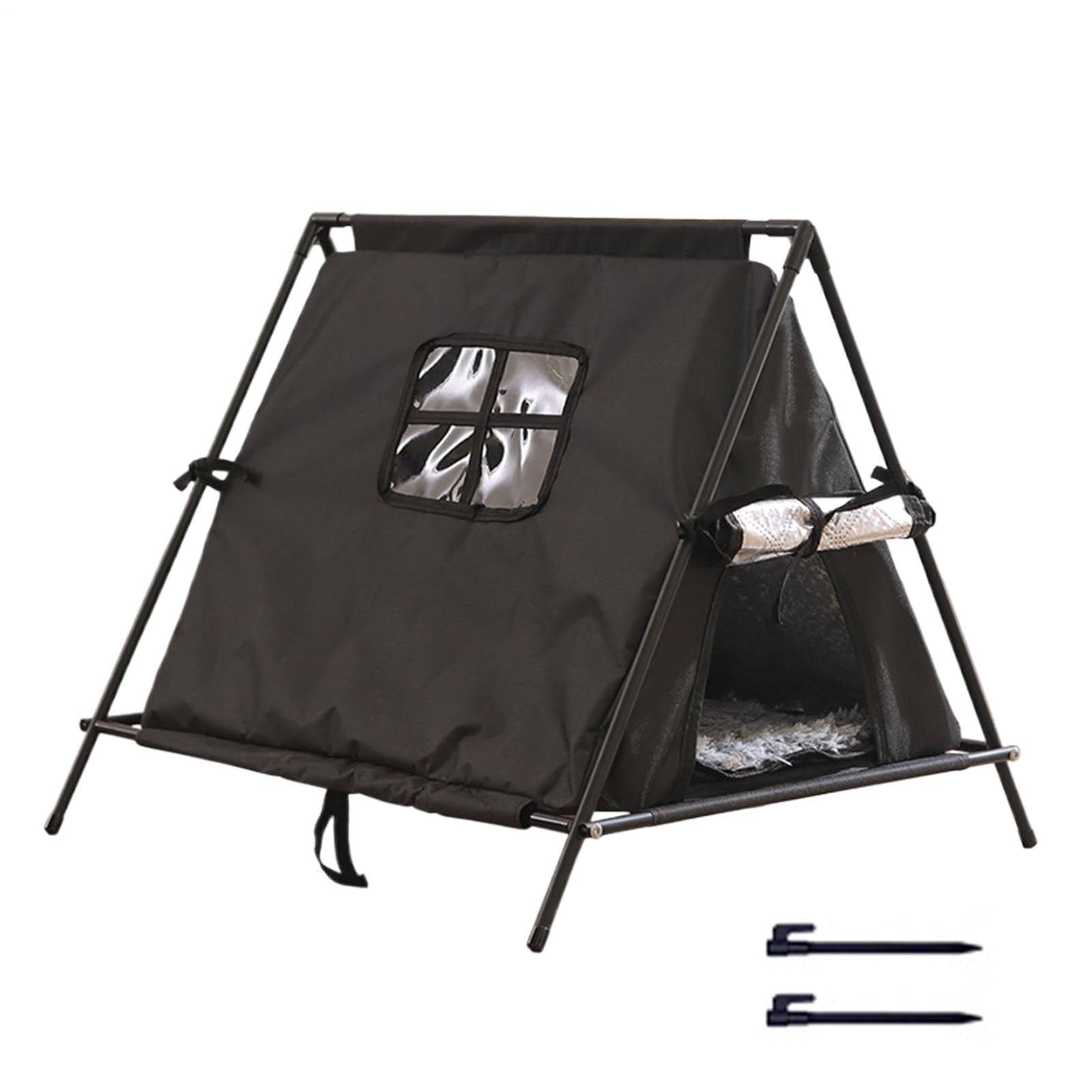 Niche d'extérieur isolée pour chat imperméable et abri double niveau