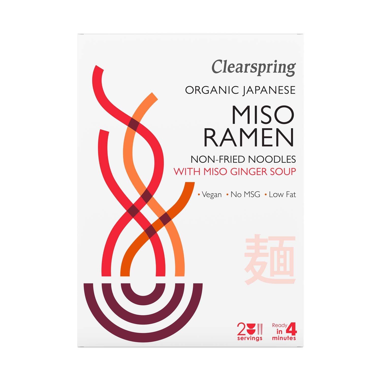 Clearspring Organic Japanese Miso Ramen Noodles with Miso Ginger Soup 7.41 oz