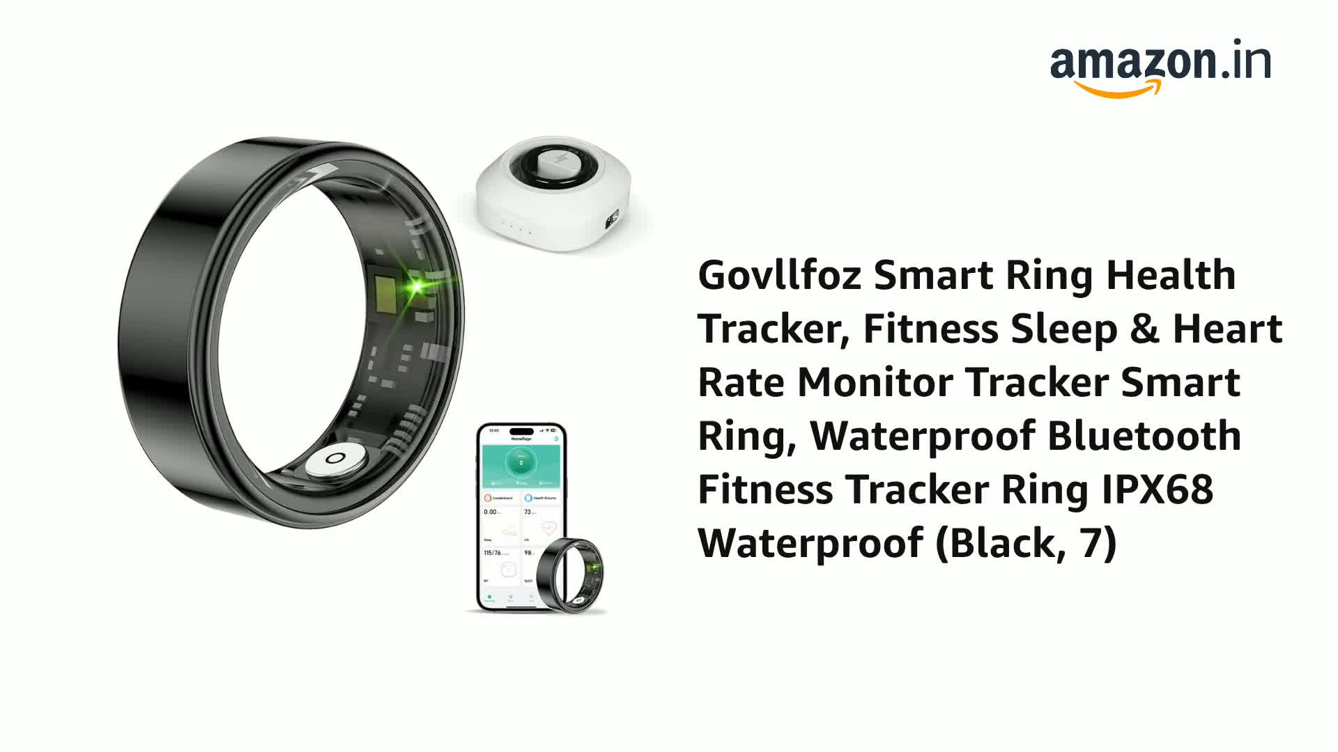 Fitness Ring Smart Ring Health Tracker, Fitness Sleep Tracker Smart ...