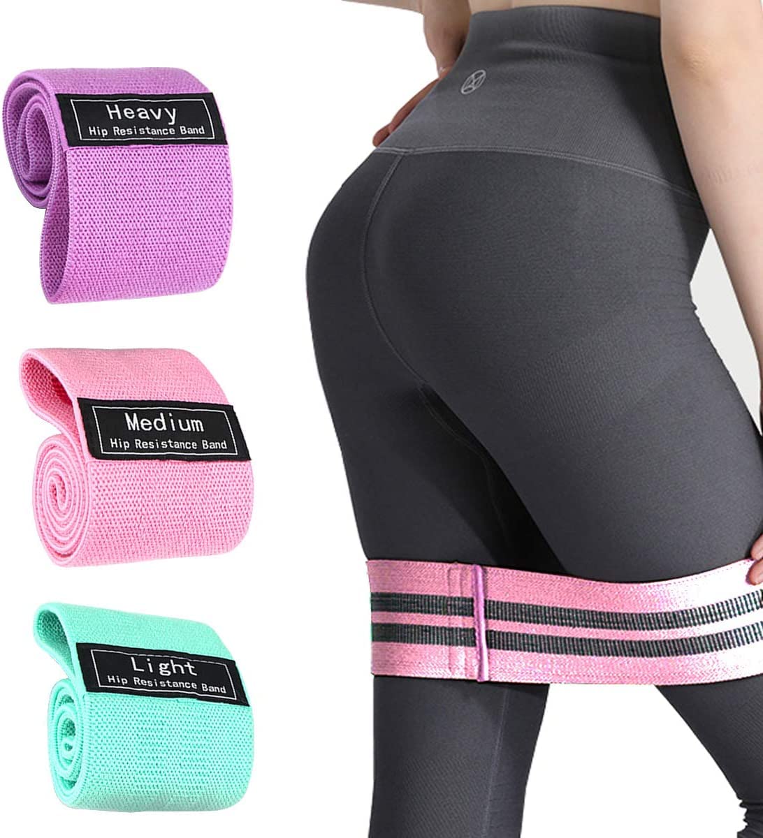 HBSTUDIO Resistance Bands for Working Out, Exercise Bands Workout, 3 Booty Bands for Women Legs and Glutes, Pilates Flexbands, Yoga Starter Set
