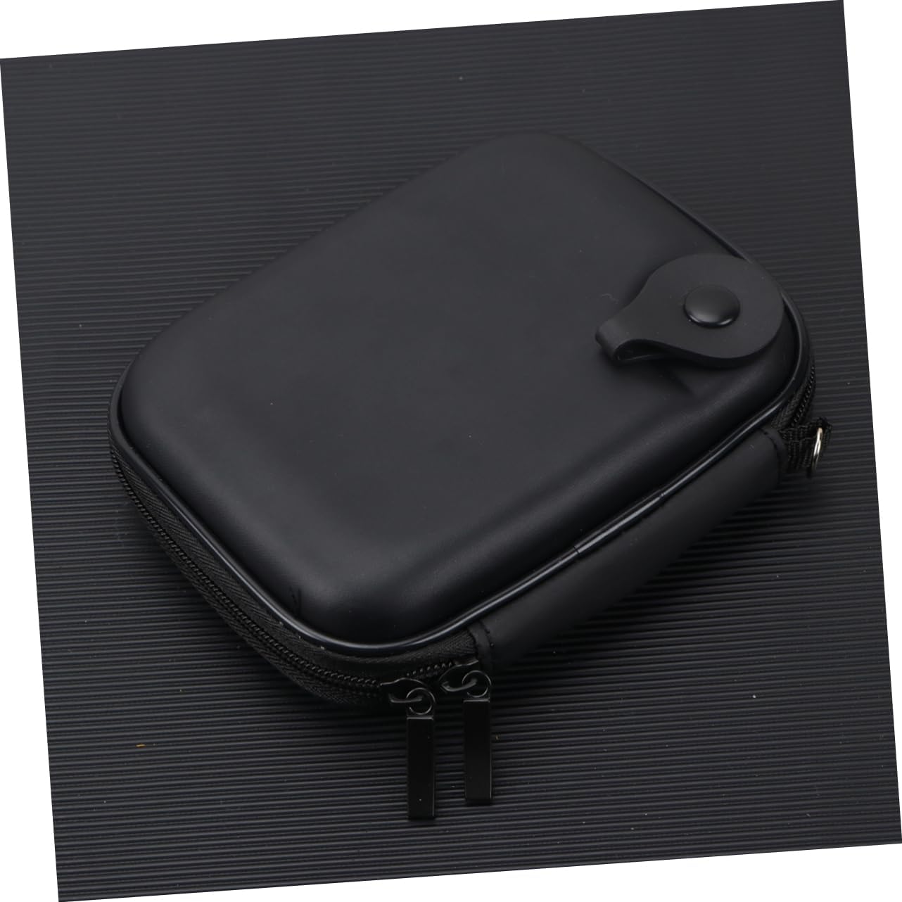 Lurrose Eva Electronics Storage Organizer Bag Fall Protection for Power Bank Earphones Black USB Cable Mobile Disk Bag with Hook for Travel Backpack Use image 4