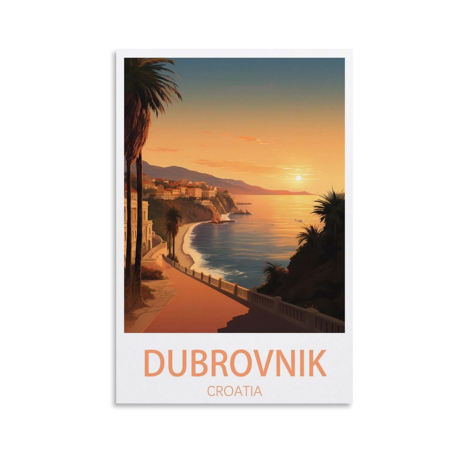 EZMLFA 5D Diamond Art Kits for Beginner,Dubrovnik Croatia Crystal Rhinestone Embroidery Craft Kits for Home Wall Decor Gifts, 40x50cm