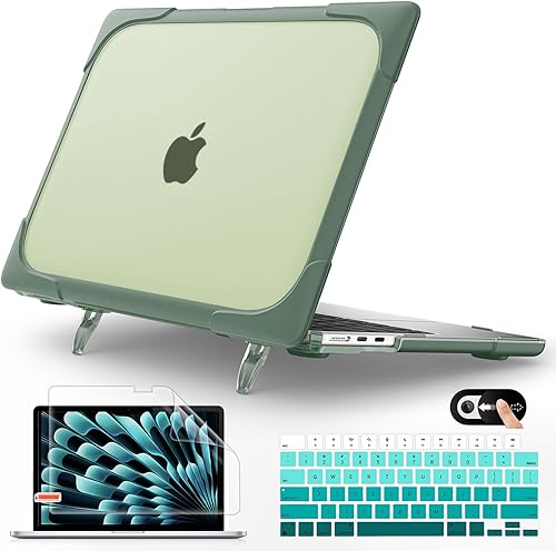 Mektron Funda resistente 2023 para MacBook Air de 15 pulgadas con chip M2 modelo A2941, funda rígida protectora a prueba de golpes de 15.4 pulgadas