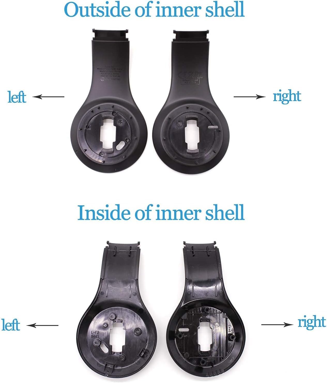 Studio3 Coque et Coque intérieure compatibles avec Les Casques Beats by Dr. Dre Studio 3 (A1914), Coque intérieure Durable et pièces de réparation extérieures (Noir)