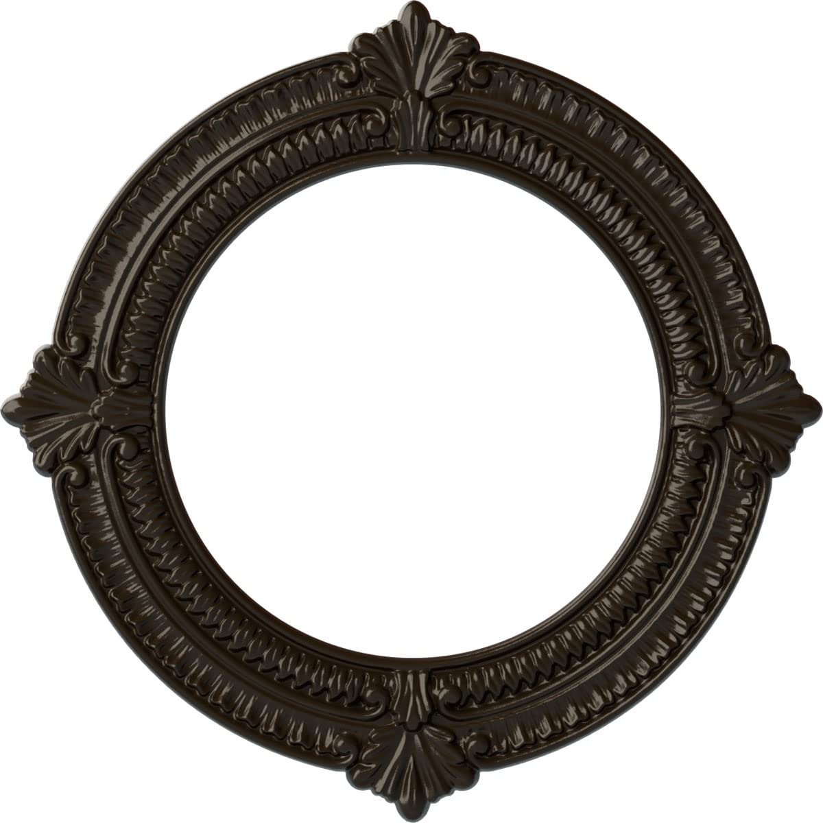 Ekena Millwork CM13BNSHF 13-1/8" x 8" x 5/8" Benson Ceiling Medallion, Stone Hearth
