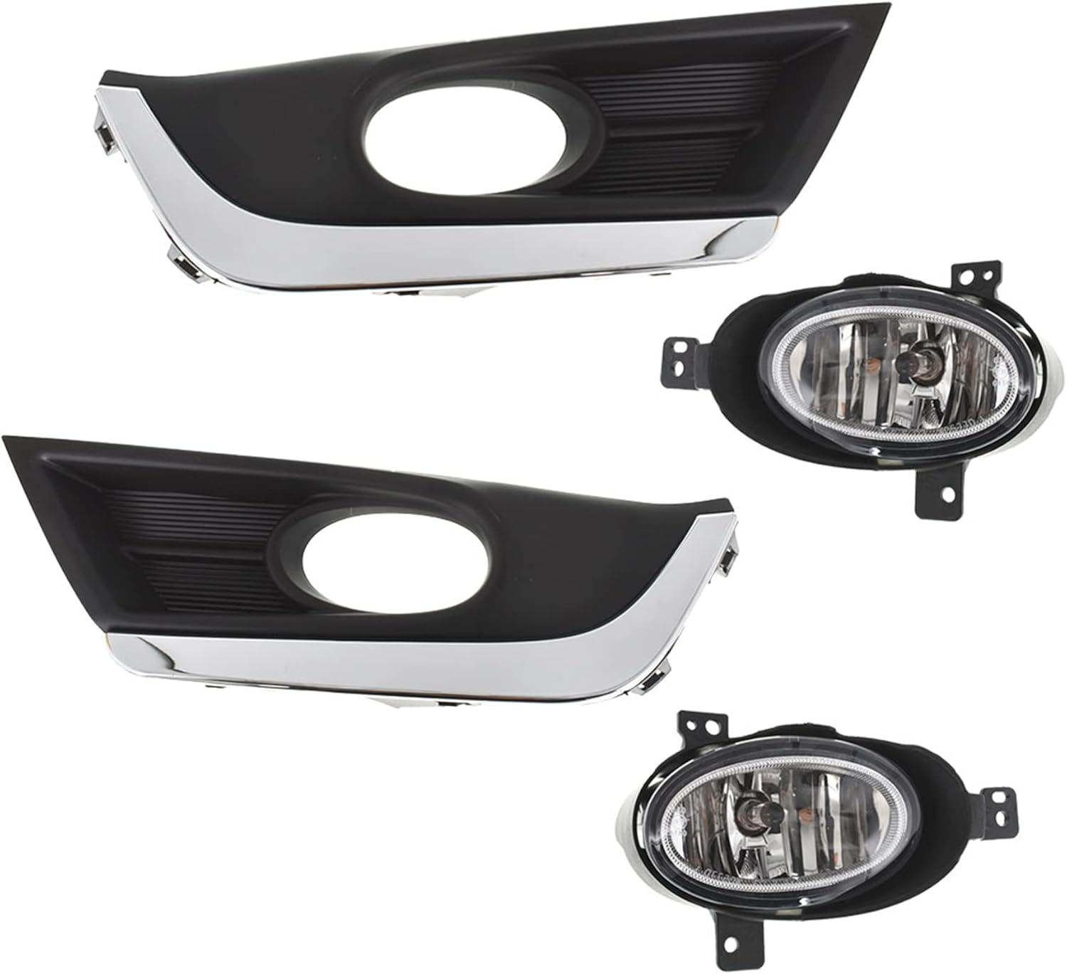 Silscvtt 2Pcs Fog Lights Replacement for Honda CRV 2017 2018 with Front Bumper Bezel Wires Switch Bulbs Left+Right Side