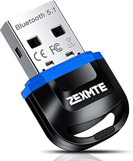 ZEXMTE Bluetooth Adapter for PC 5.1 - USB Bluetooth Dongle 5.1 EDR, Bluetooth Adapter for PC Windows 11/10/8/7-Bluetooth USB Adapter for Computer/Laptop