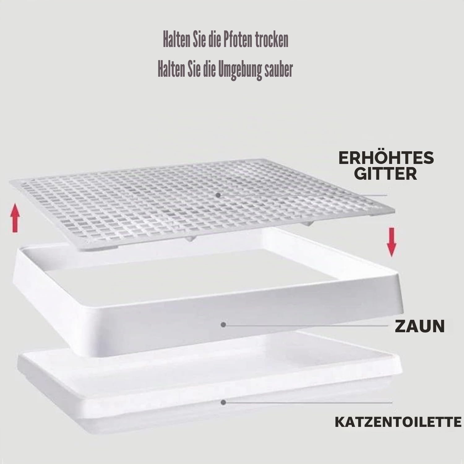 Große Kaninchentoilette mit Rost Rabbit Litter Tray Ecke WC Haus Große Kaninchen Käfig Kaninchenklo Kaninchenkäfig Toilette für Kleintier Meerschweinchen (L)