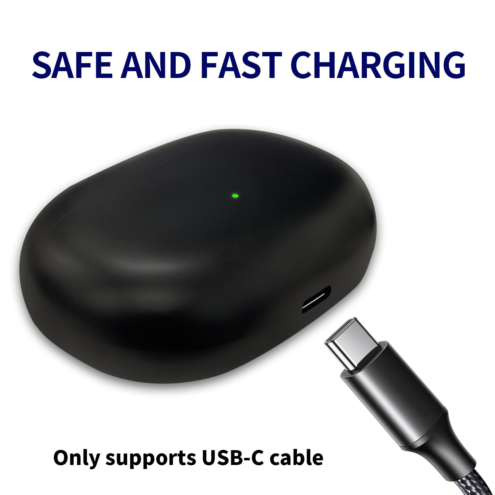 Custodia di ricarica di ricambio aggiornata per Beats Solo Buds con batteria integrata da 660 mAh, pulsante di sincronizzazione e dock di ricarica portatile con accoppiamento pop-up, porta di