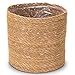 Decorasian Seegras Übertopf – Blumentopf geflochten – dekorativer Planzenkorb mit Folieneinsatz im Boho Stil – Natur - 25cm