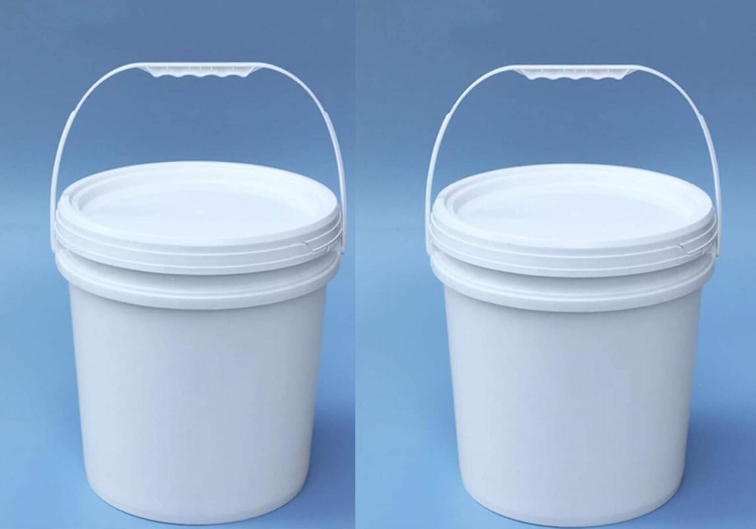 ZHONGJIUYUAN 2 PC (10L) White Plastic Bucket with LIDS All Purpose