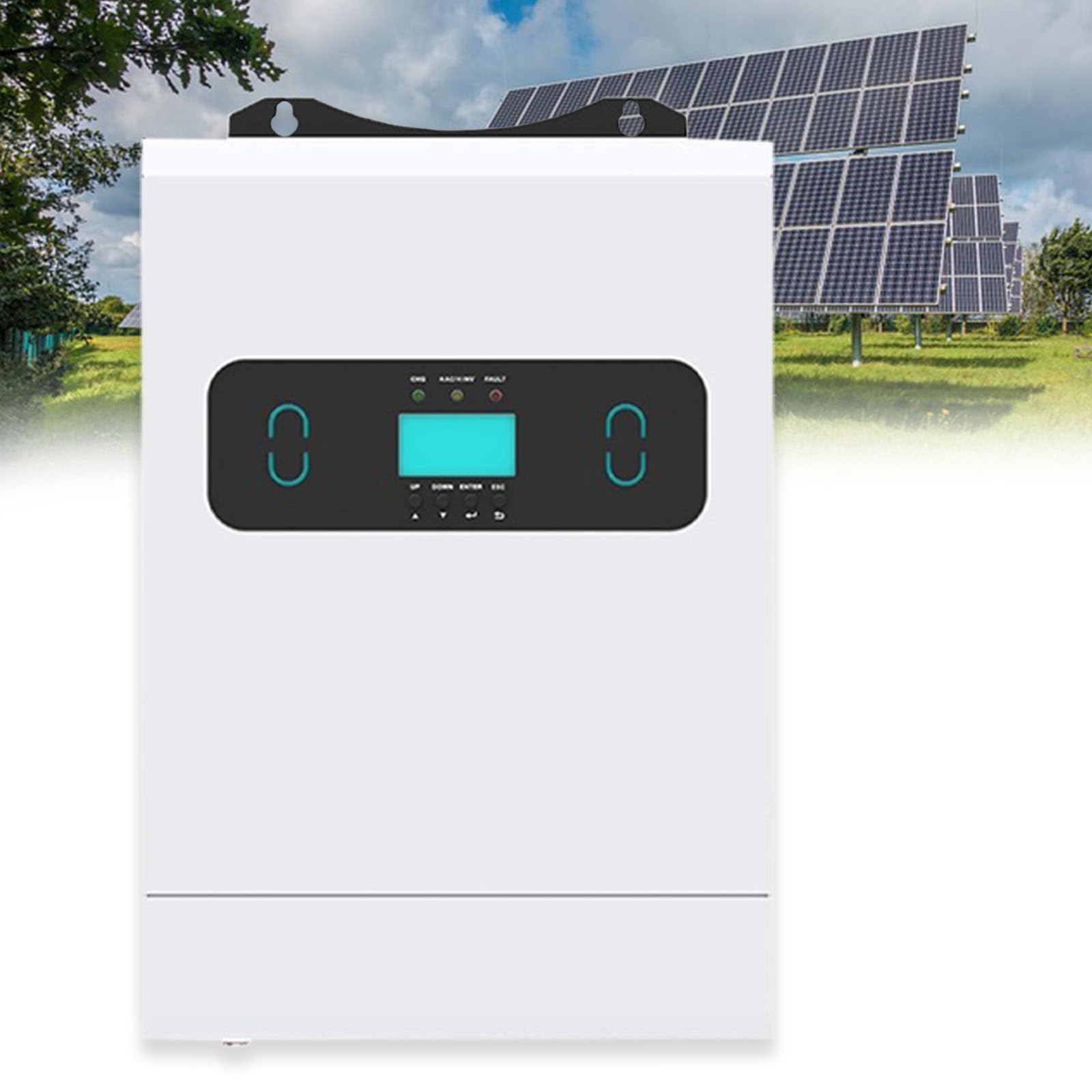 Onduleur Hybride Solaire sur/Hors réseau 3KW Onduleur à Onde sinusoïdale Pure 24V/48V avec contrôleur MPPT Onduleur Hybride 3300W, pour Maisons, Camping-Cars,48V