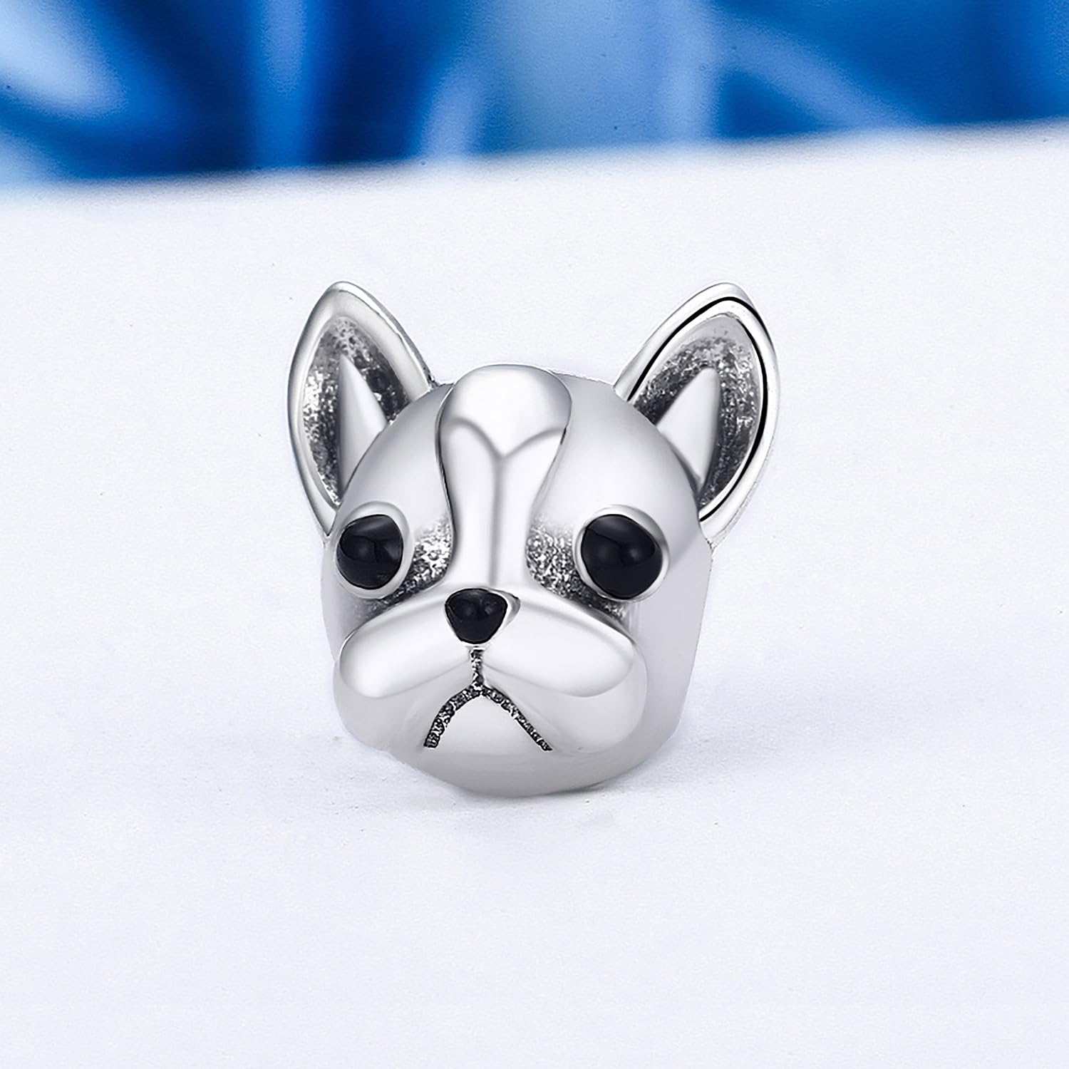 Abalorio de bulldog francés en plata de ley 925 para pulseras Pandora