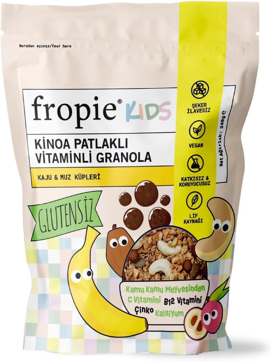 Fropie Kids Granola - Kaju & Muz Küpleri 240gr