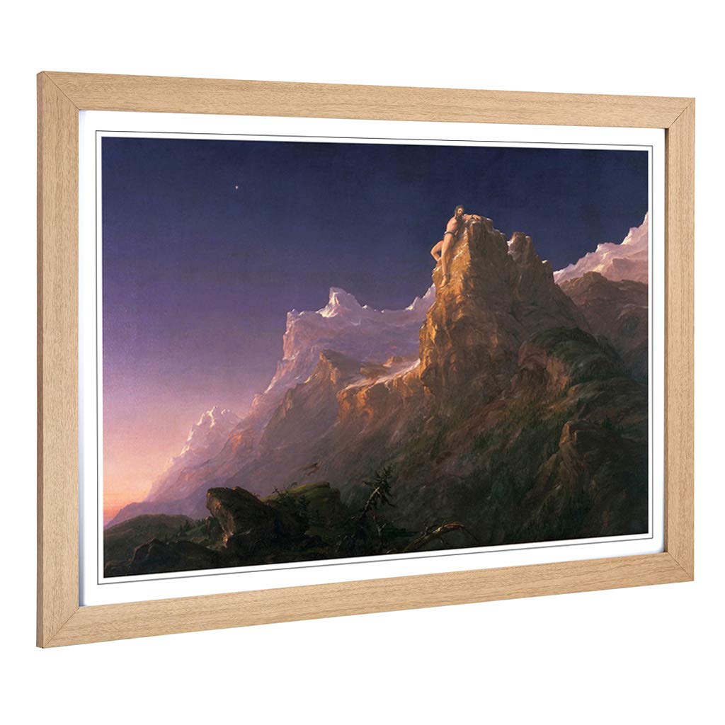 Big Box Art Framed Print of Thomas Cole Prometheus Bound Design | Wall Art Picture | Home Decor for Kitchen, Living, Dining Room, Bedroom, Hallway, Office, Oak, A2 / 24.5x18 Inch / 62x45cm