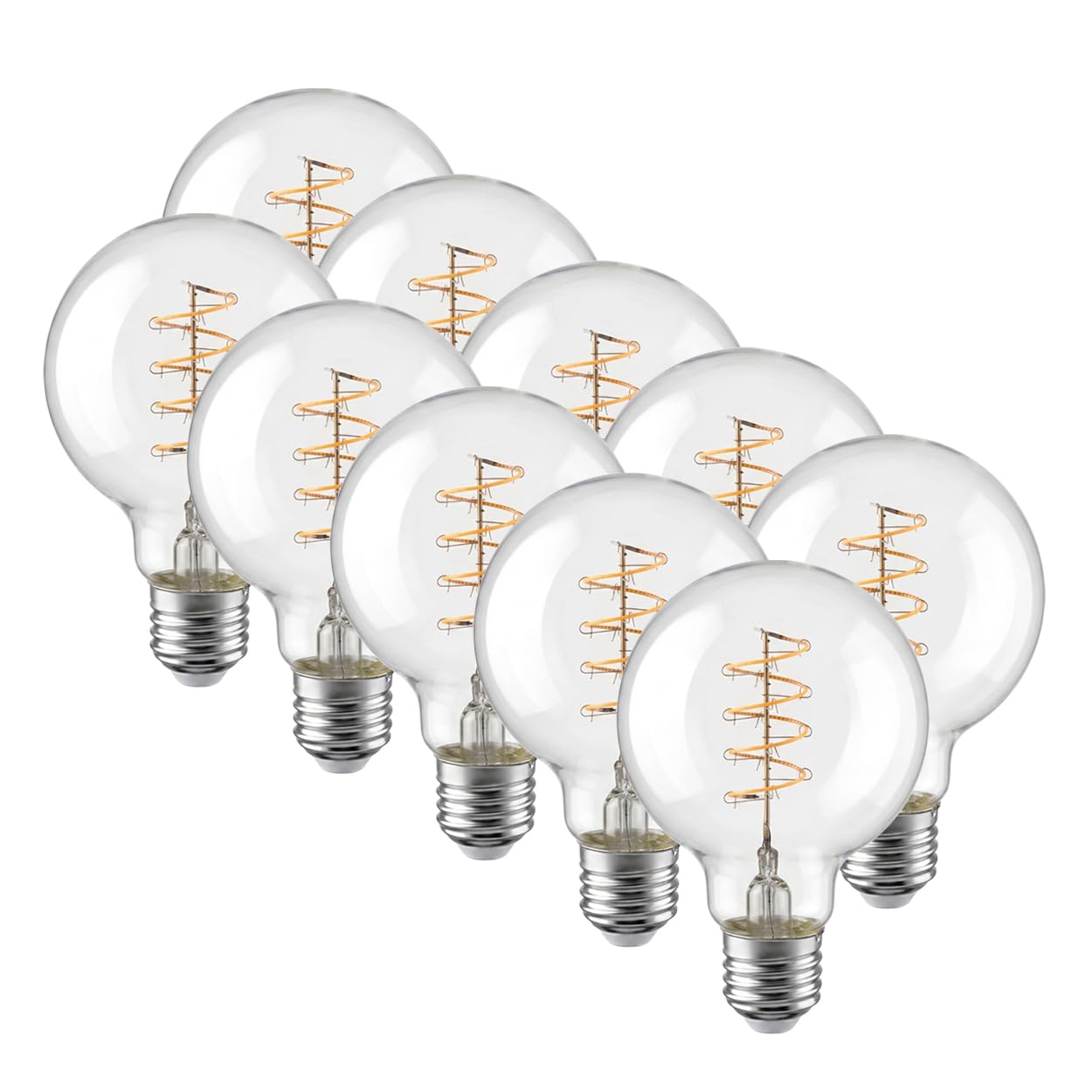 HOFSTEIN E27 LED Glühbirne Vintage Filament 10er Set warmweiss klar 6 Watt 2700 Kelvin 450 Lumen Leuchtmittel Dimmbar, Energiesparende Leucht Birne für Wohnbereich und Dekorative Beleuchtung