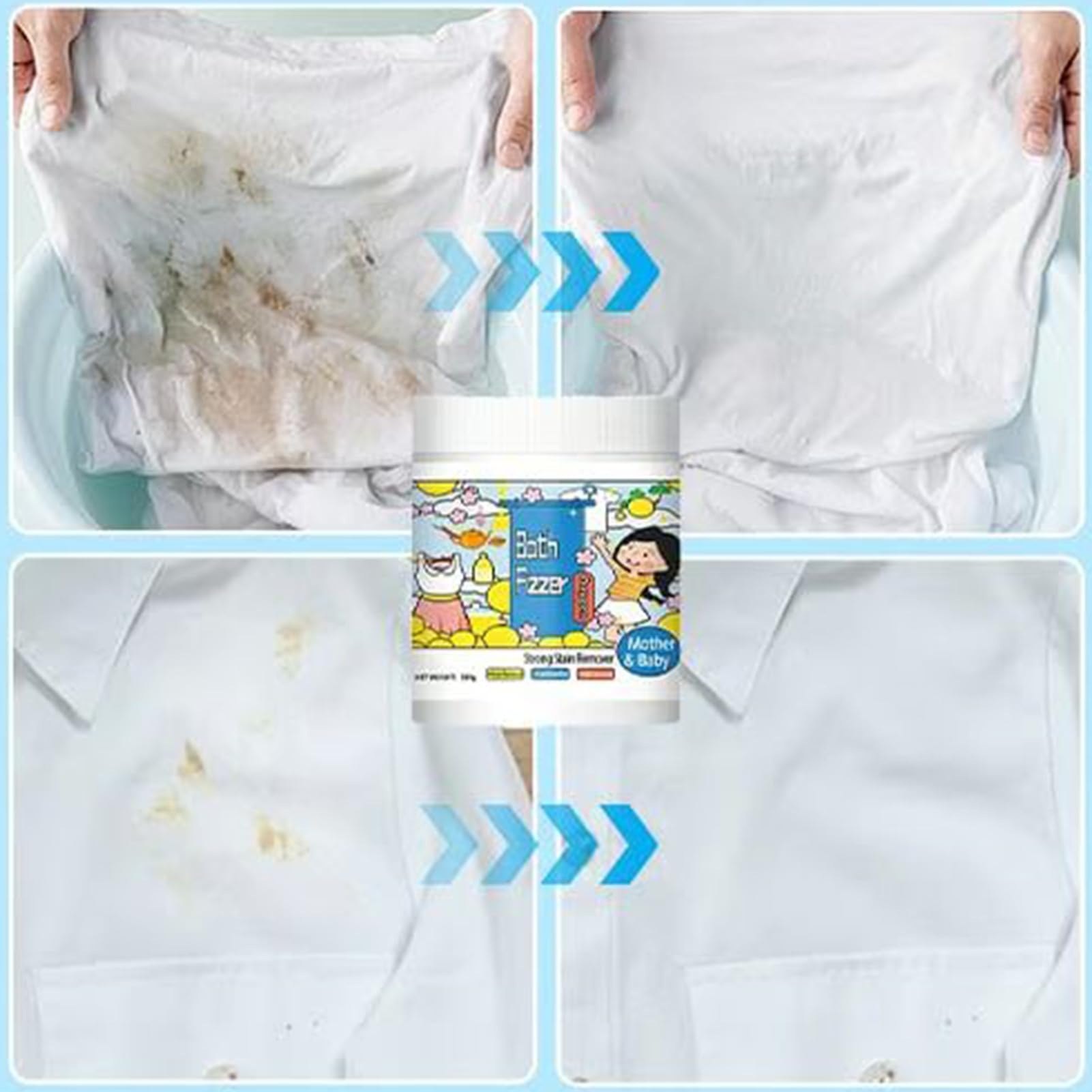 Lessive en poudre – 500 g de détachant concentré puissant | 78 cartons de tarot ombragés | 78 cartons de tarot ombragés pour le lait, la transpiration, l'huile, les taches, le sang, la chemise