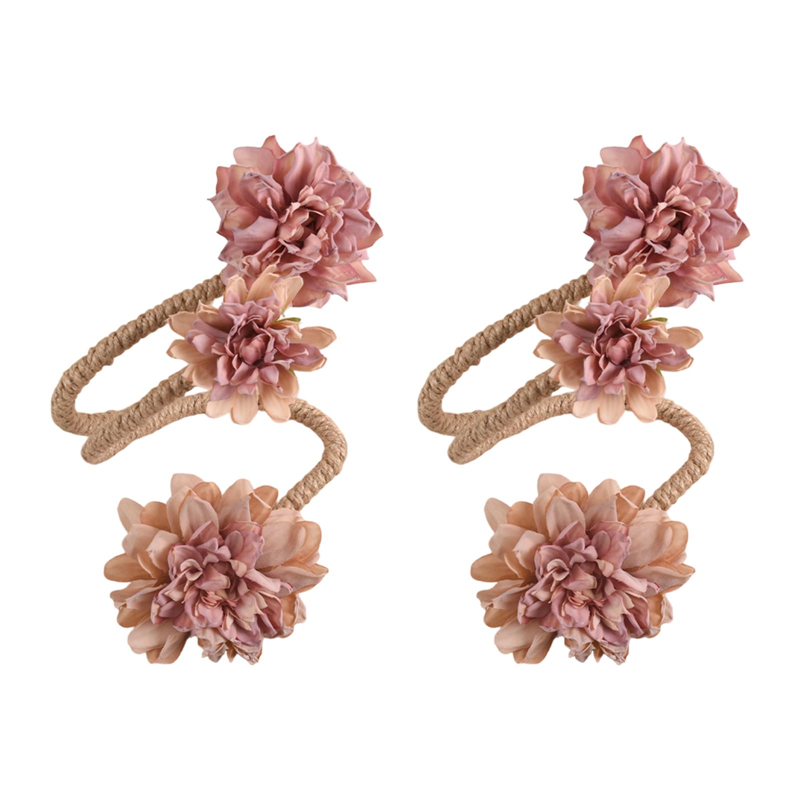 2Pcs Curtain Tieback Flower Window Curtain Bind Holdback Buckles Rope Drapery Holders Decorative Curtains Holdbacks Tiebacks for Drapes