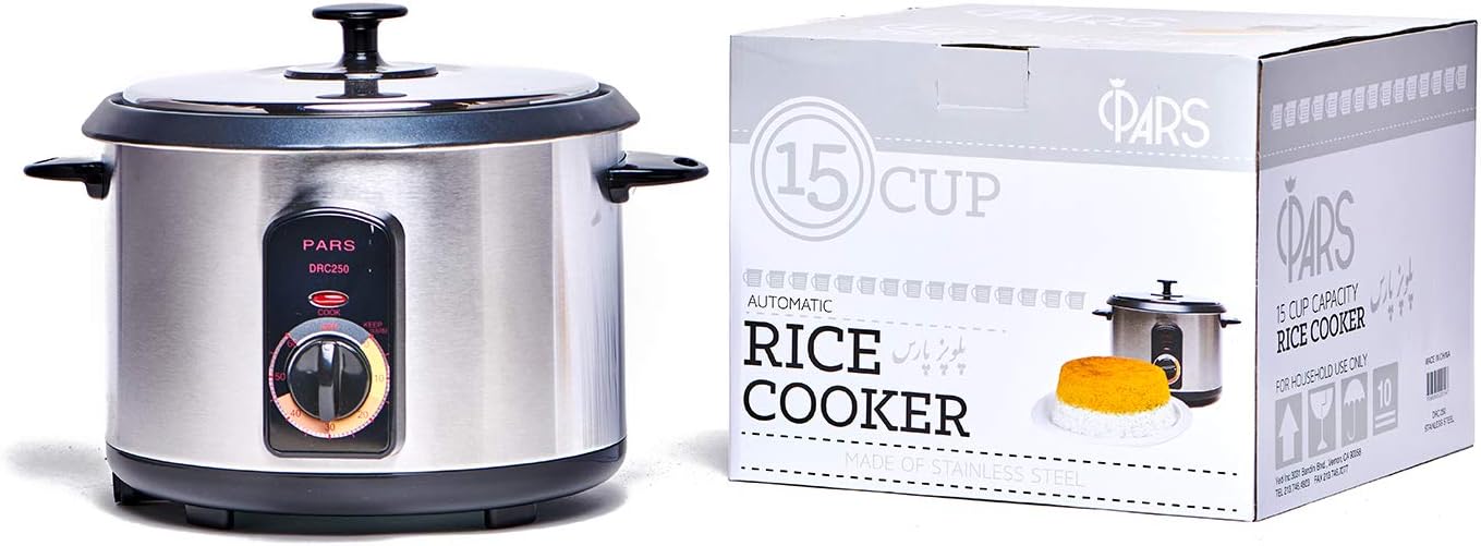 Pars Automatic Persian Rice Cooker - Tahdig Rice Maker Perfect Rice Crust, 15 Cup