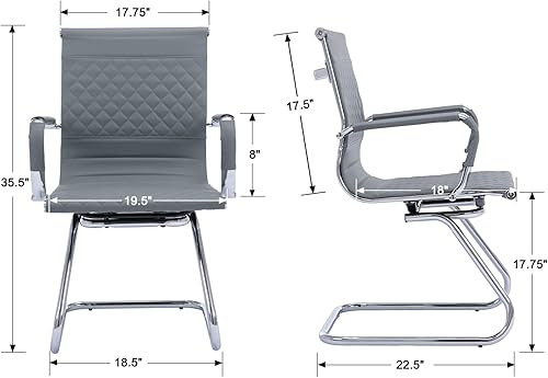 Miniatura 10 de BESTANO Sillas de oficina para invitados, sillas de recepción, sillas de sala de espera, juego de 2 sillas de sala de conferencias con respaldo