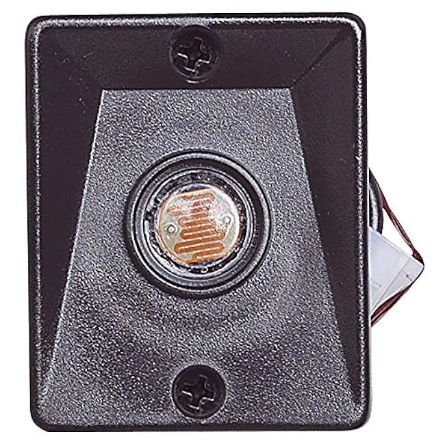 Replacement Dusk to Dawn Sensor for Outdoor Pole Lights - Automatic On/Off Light Sensor for Outdoor Lighting ¨C Steel Light Sensor, Black, Design House 502146