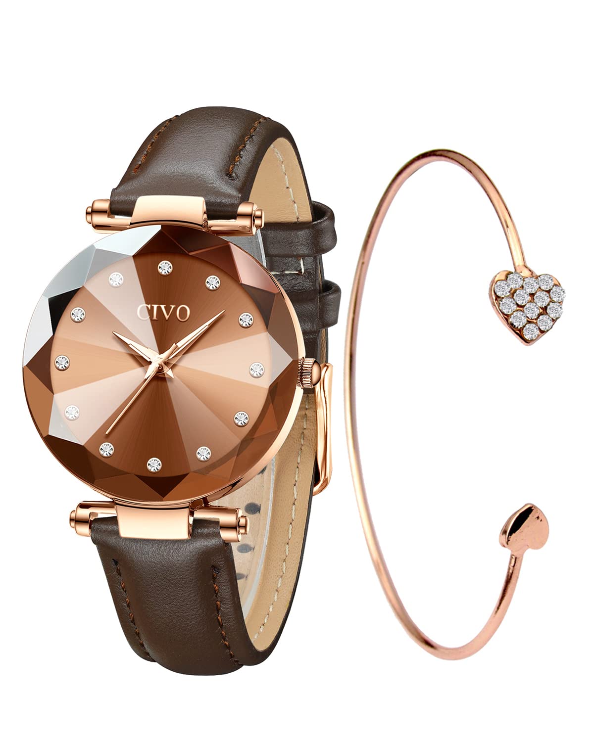 CIVORelojes Mujer Set Reloj Damas Malla Impermeable Lujo Minimalista Elegante Banda Acero Inoxidable Relojes de Pulsera Moda Vestir Negocio Casual Reloj de Cuarzo