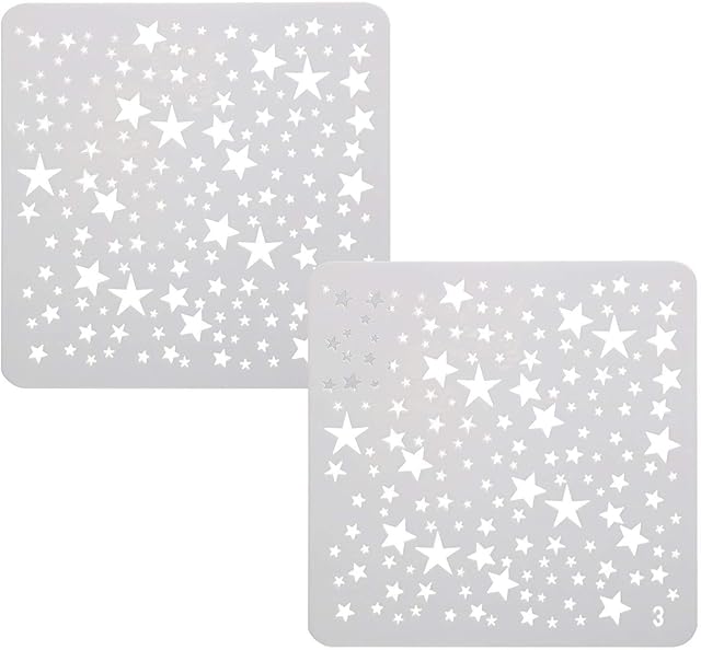 TRIXES Mini Stars Drawing Stencils Templates x 2 for Scrapbooking Card Making