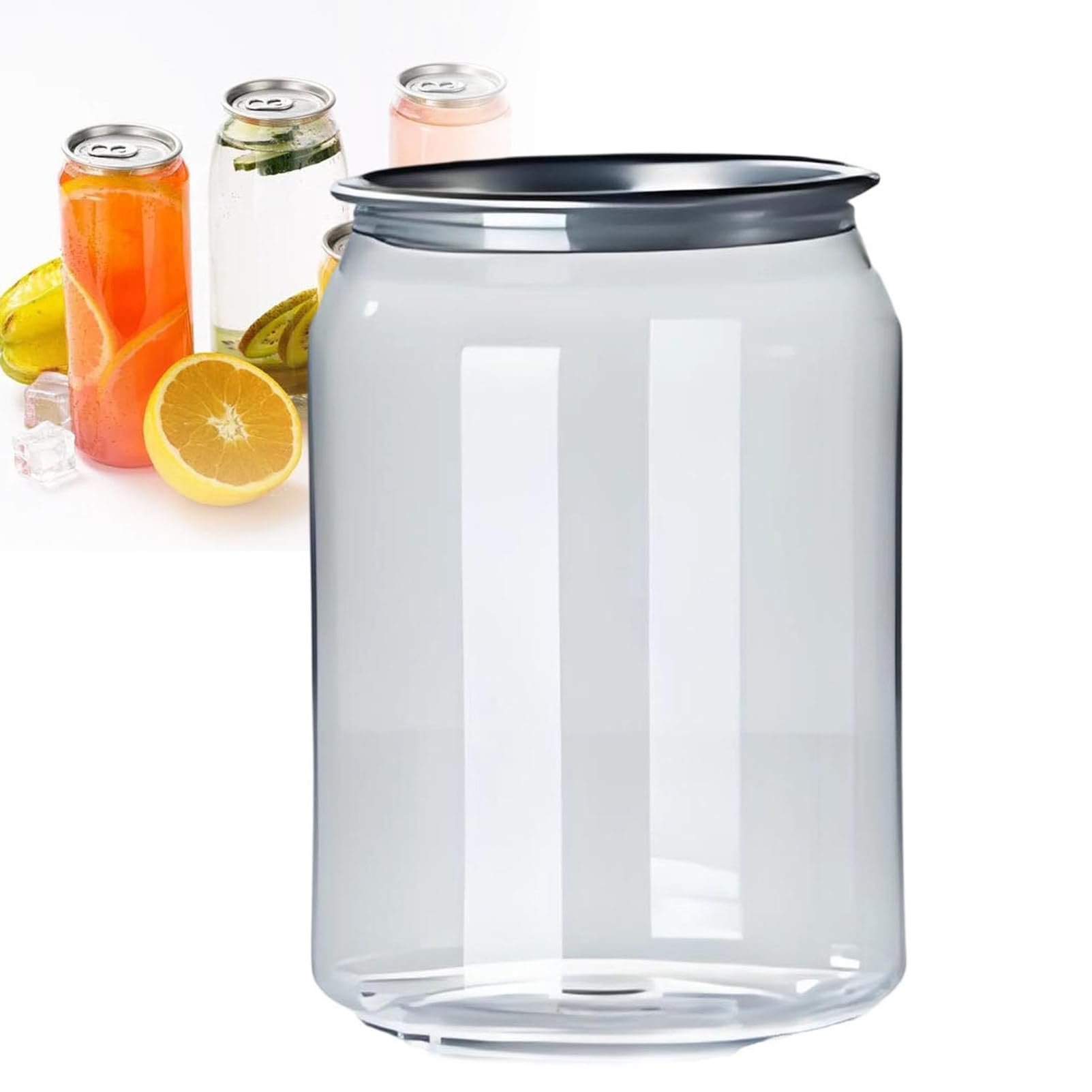Pnpaea 200 Pack Disposable Juice Bottles,Plastic Can Sealer Cups With Aluminum Lids, Sealable Beverage Cans for Bubble Tea, Smoothies, Coffee, Soda, Clear Empty Soda Cans 250ml