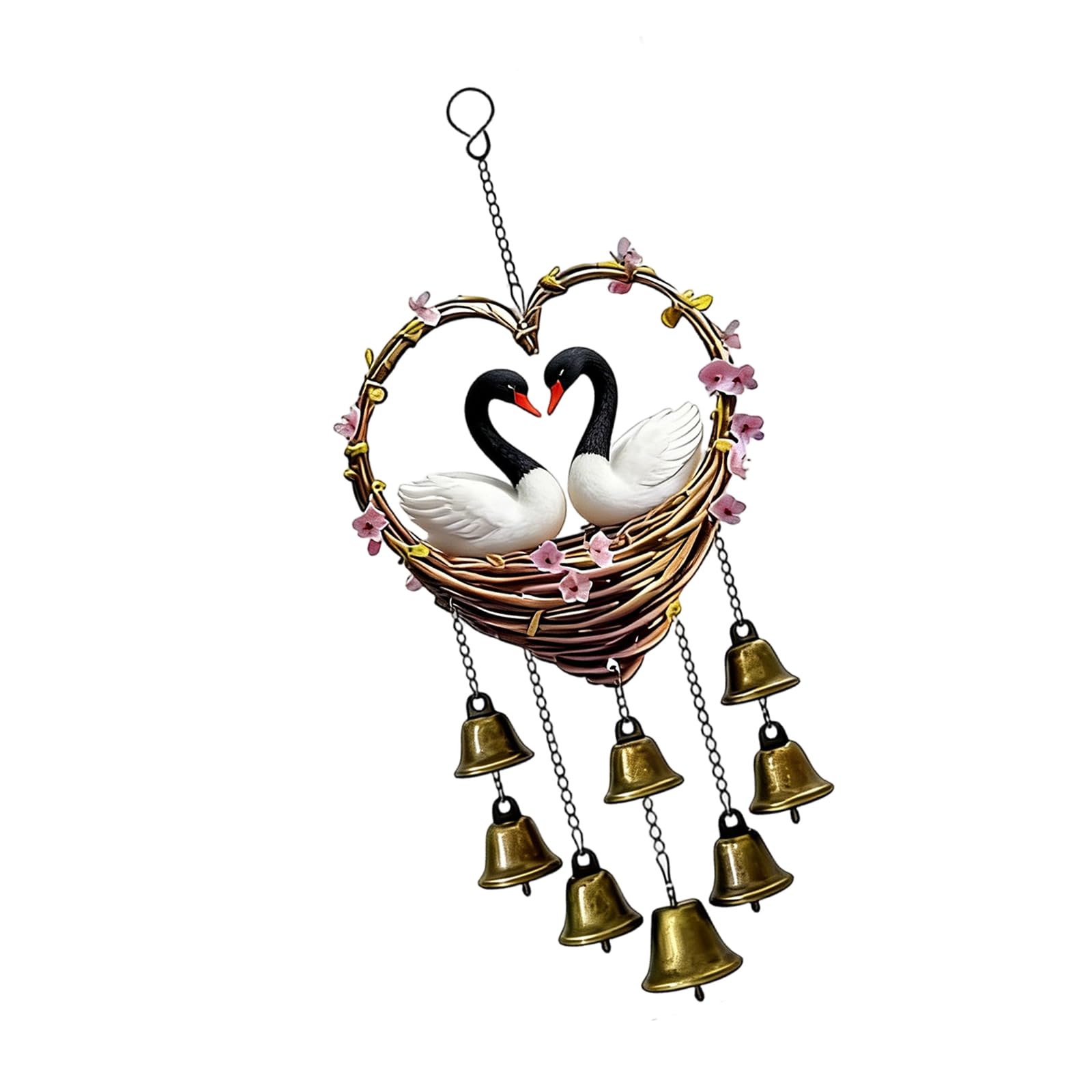 Mekalero 2D Acrylic Heart Aeolian Bells Hanging Decorations for Wedding Party Centerpieces Home Decoration Indoor and Outdoor Party Decoration Wind Toll