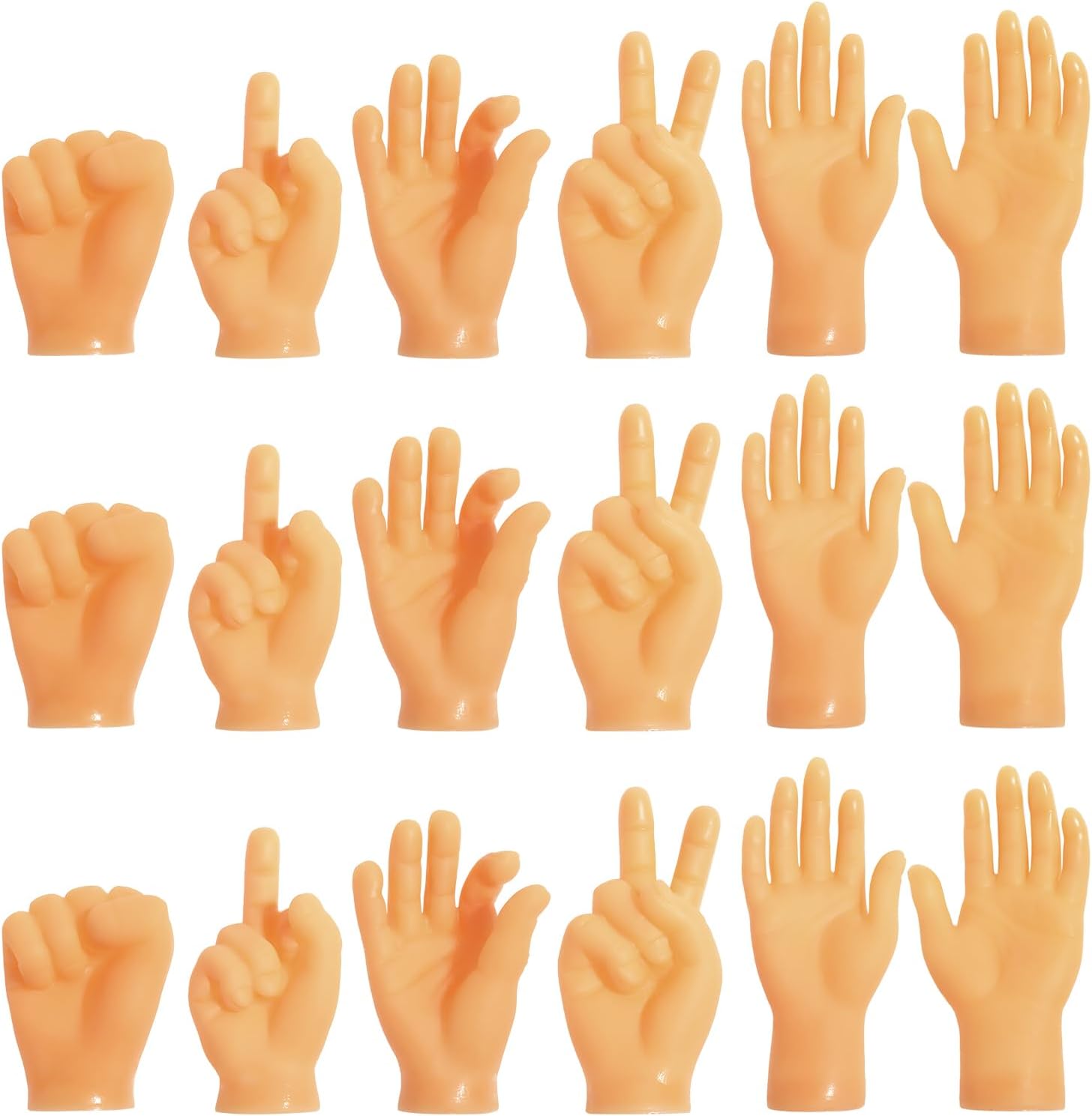 TYFYH Mini Hände 18 Stück Kleine Hände, Tiny Hands, Mini Fingerpuppen, Gummi Lustige Minihände