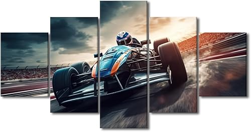 Miniatura 48 de TUMOVO Pintura retro para motocicletas, impresiones artísticas de motocicleta Cyberpunk, 5 piezas, lienzo, arte de pared, arte de pared Giclée,