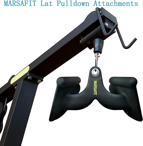 Vista 24 de Gimnasio en casa, fitness, remo, barra en V, polea en V, accesorio para máquina de cable, barra de bíceps, tríceps lat, barra de tracción trasera