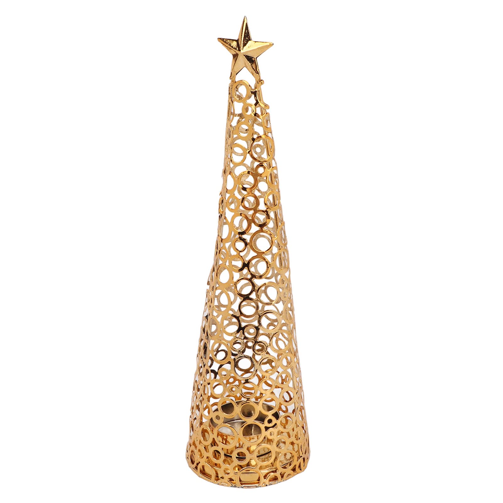 Christmas Tree Candle Holder, Metal Scented Candle Stand for Home Tabletop Decoration, with Star Shaped Decoration, Exquisite Appearance