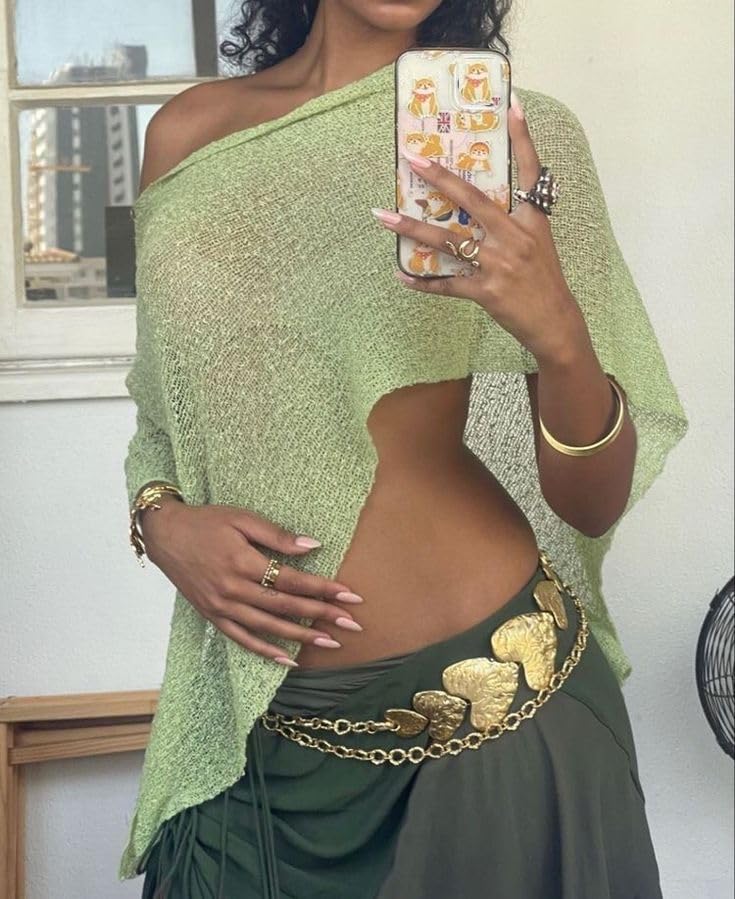 Women Sheer Poncho Bolero Lightweight Mesh Knit Shrug Pullover Off Shoulder See Through Cover Up Shawl Sweater2