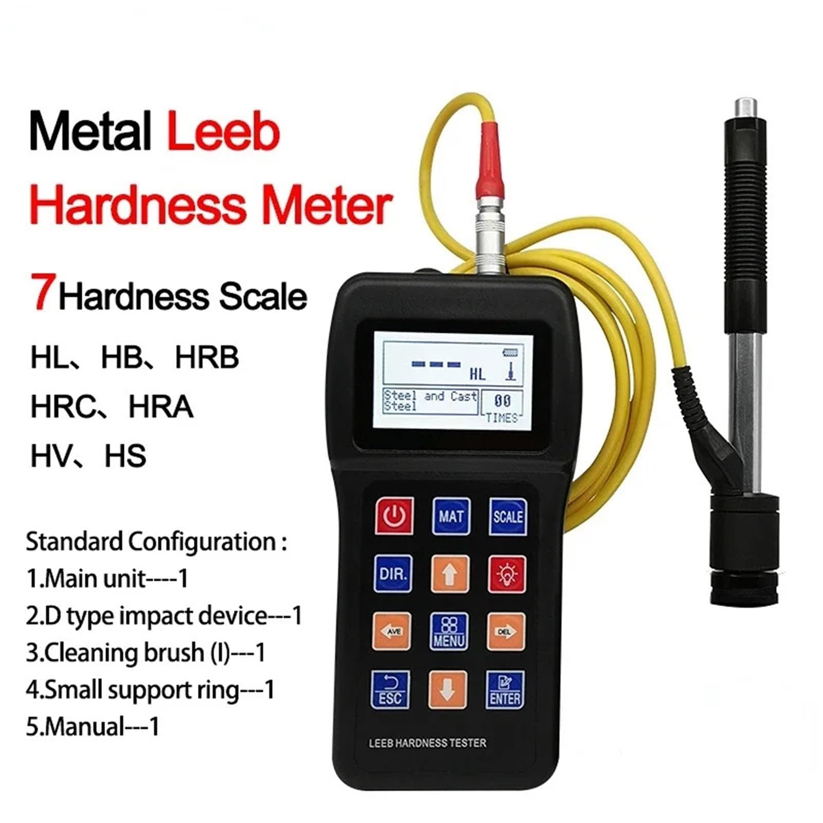 Testkit für hartes Wasser, Digitaler Leeb-Härteprüfer, professioneller tragbarer Härteprüfer for Metall, Edelstahl, Kupfer, Aluminium, HL, HB, HRB, HRC, HRA,Hervorragende Tragbarkeit