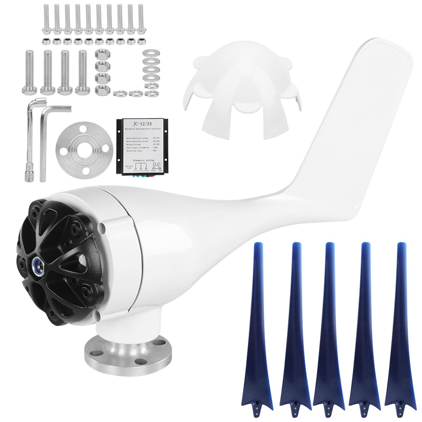 Pequeñas Turbinas Eólicas, Generador de Molino de Viento, Kit de Turbinas Eólicas Pequeñas de 5 Palas, Equipos de Energía Industrial, para Barcos, Terrazas, Cabinas Móviles, Kits