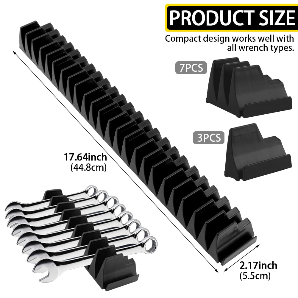 Kisbeibi Magnetic Wrench Organizer for 23 Wrenches, Improving Efficiency Modular Wrench Holder - Image 2
