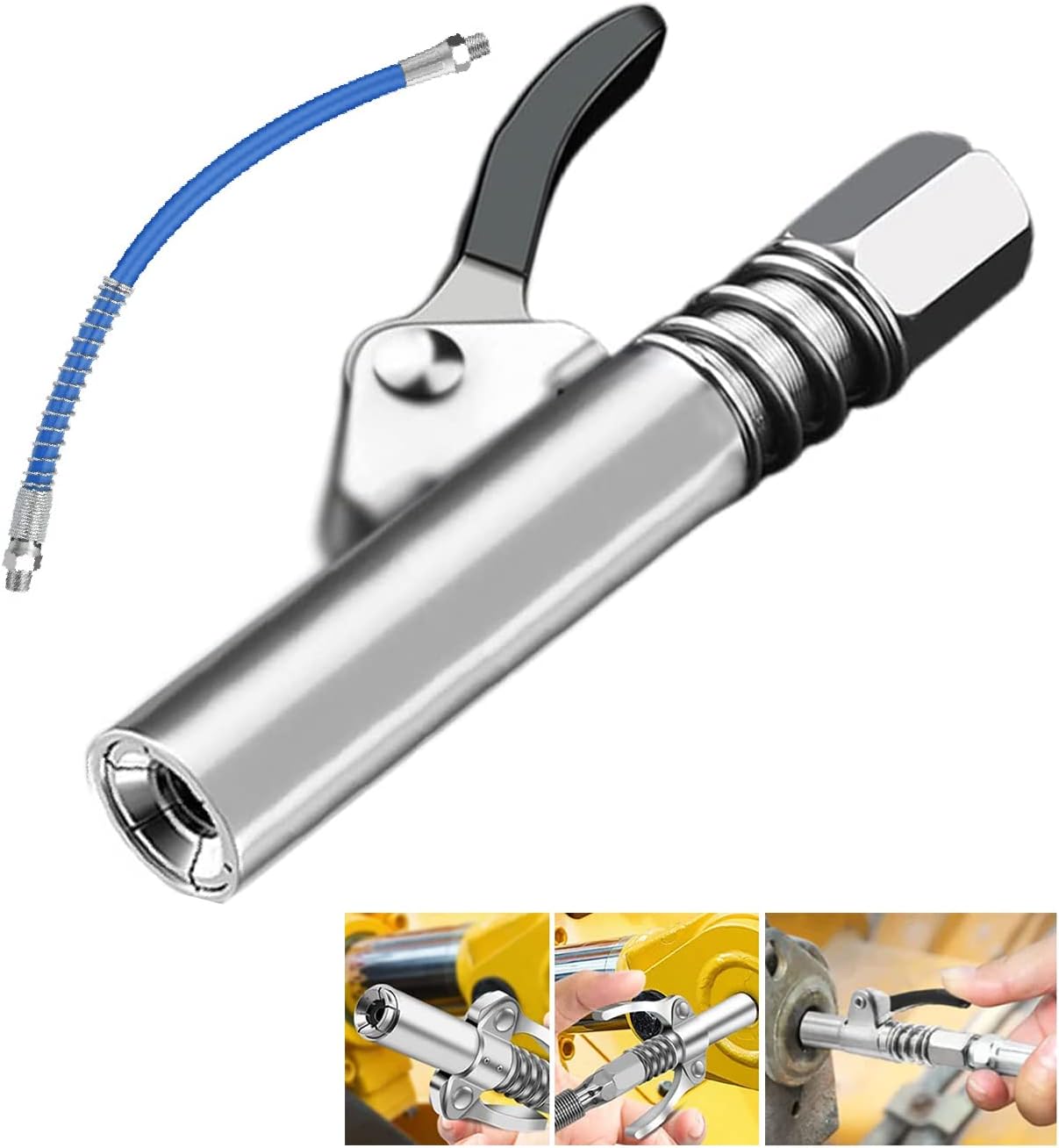 wekunro Lock and Lube Grease Gun Coupler, Strong Locking