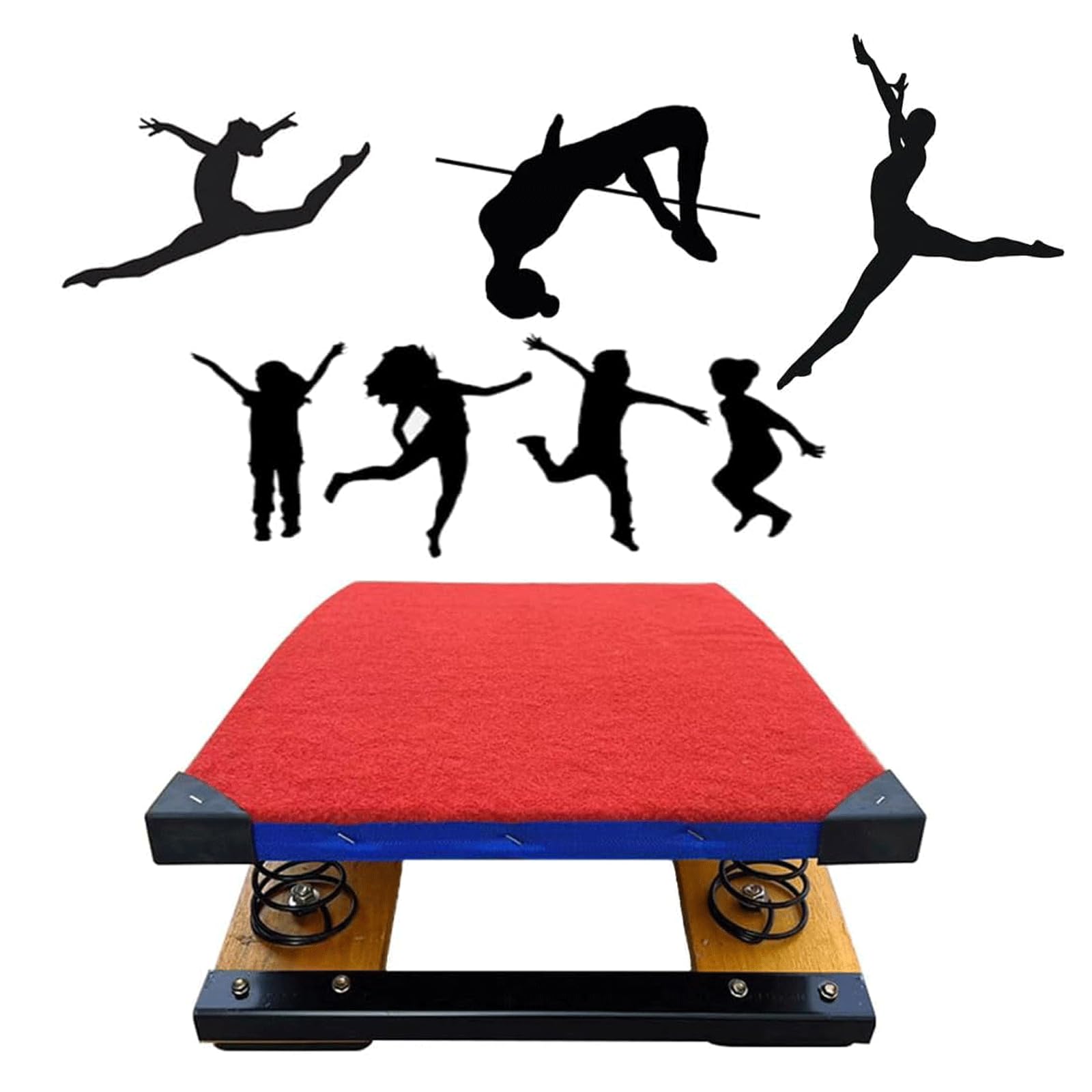 trampolina gimnastyczna, Sprzęt sportowy na trampolinie, trampolina gimnastyczna Vault z matami zabezpieczającymi przed zderzeniem, idealna do szkoły lub użytku domowego(40 * 60cm)