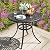 NUU GARDEN 36 Inch Patio Dining Table with Umbrella Hole, Outdoor Cast Aluminum Bistro Table, Black with Antique Bronze at The Edge