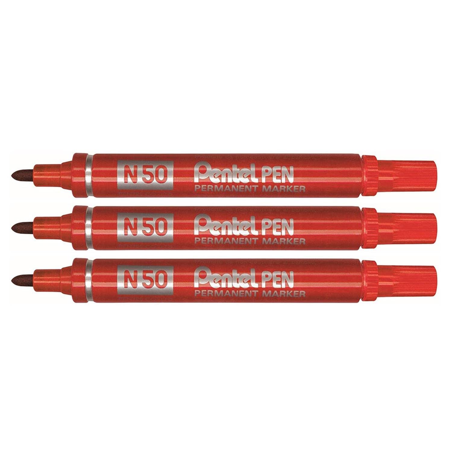 Pentel Permanent Markör - Yuvarlak Uç, Metal Gövde SİYAH