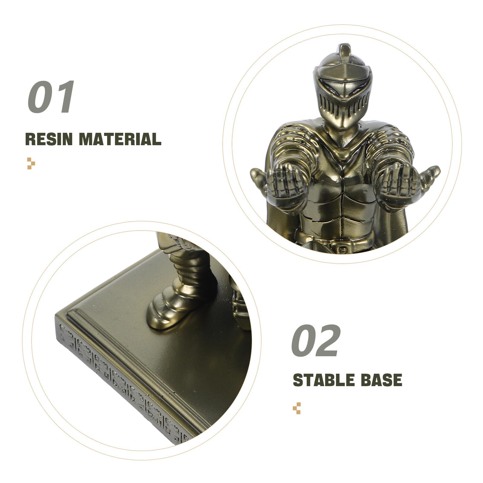 ifundom Portapenne Medievale da Scrivania in Resina Statuetta di Cavaliere Corazzato Portapenne da Ufficio Base Pesante Decorazione da Scrivania Versatile per Casa Ufficio e Aula